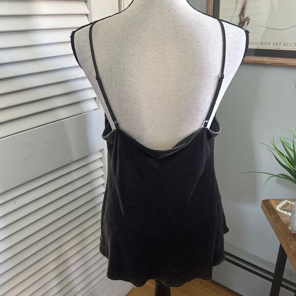 GOLD HAWK Womens Top Large Brown Velvet Babydoll Grunge Goth Retro Y2K Summer - Picture 5 of 9